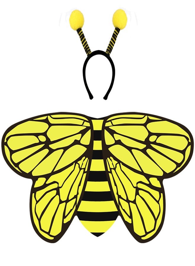 Creatoy Bee-Wings Kids Bumble bee Costume with Antenna Headband Toddler Insect Bug Dress Up for Play Girls Fairy Wings Bee Outfit for Boys Girls Birthday Party Supplies Halloween Favors - Image 1